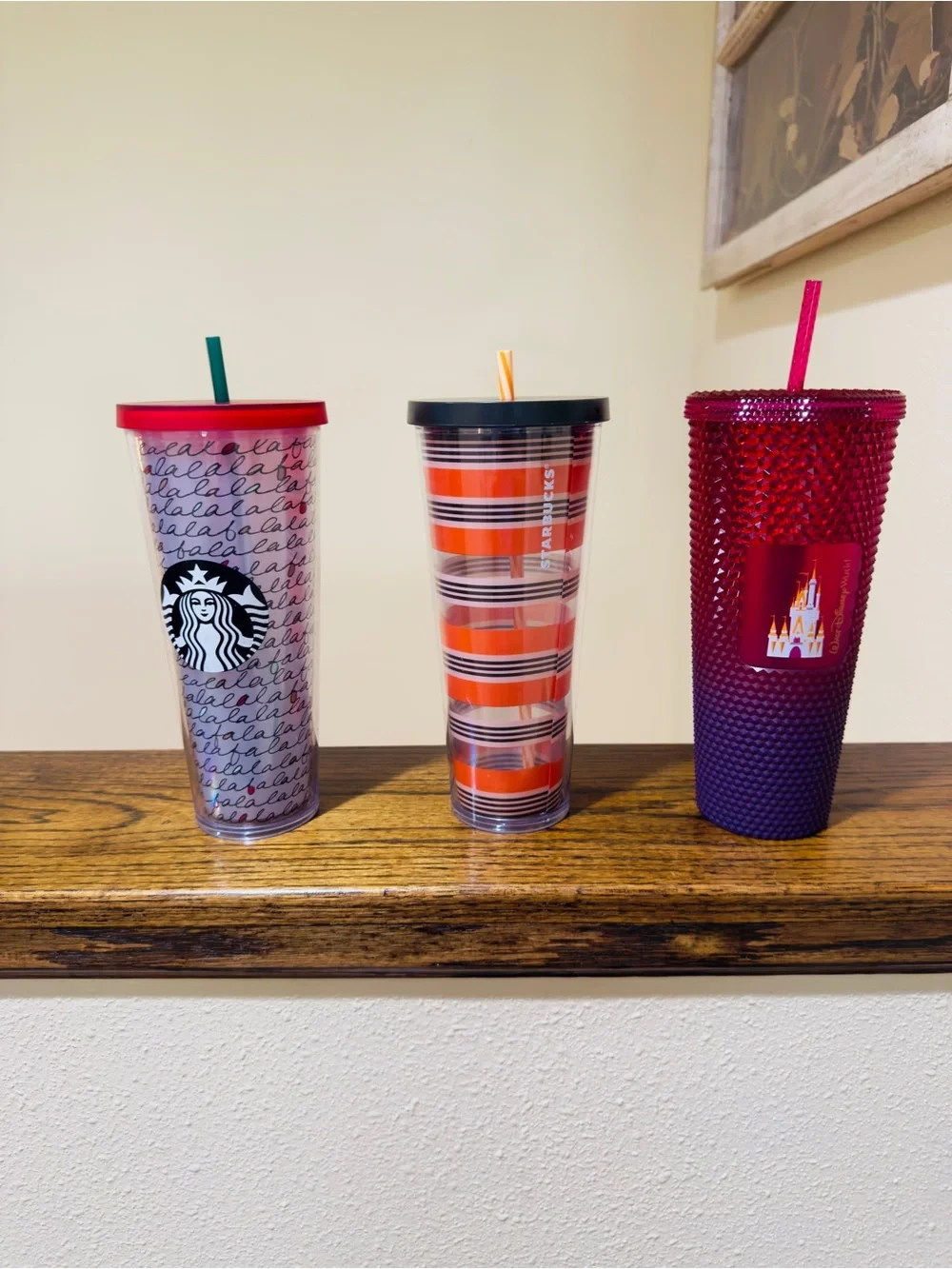 Starbucks Christmas, Stripped, Walt Disney Tumbler Trio